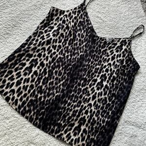 Leopard print slip satin top